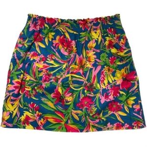 NWT J. Crew Printed Floral Linen-Cotton Sidewalk Mini Skirt